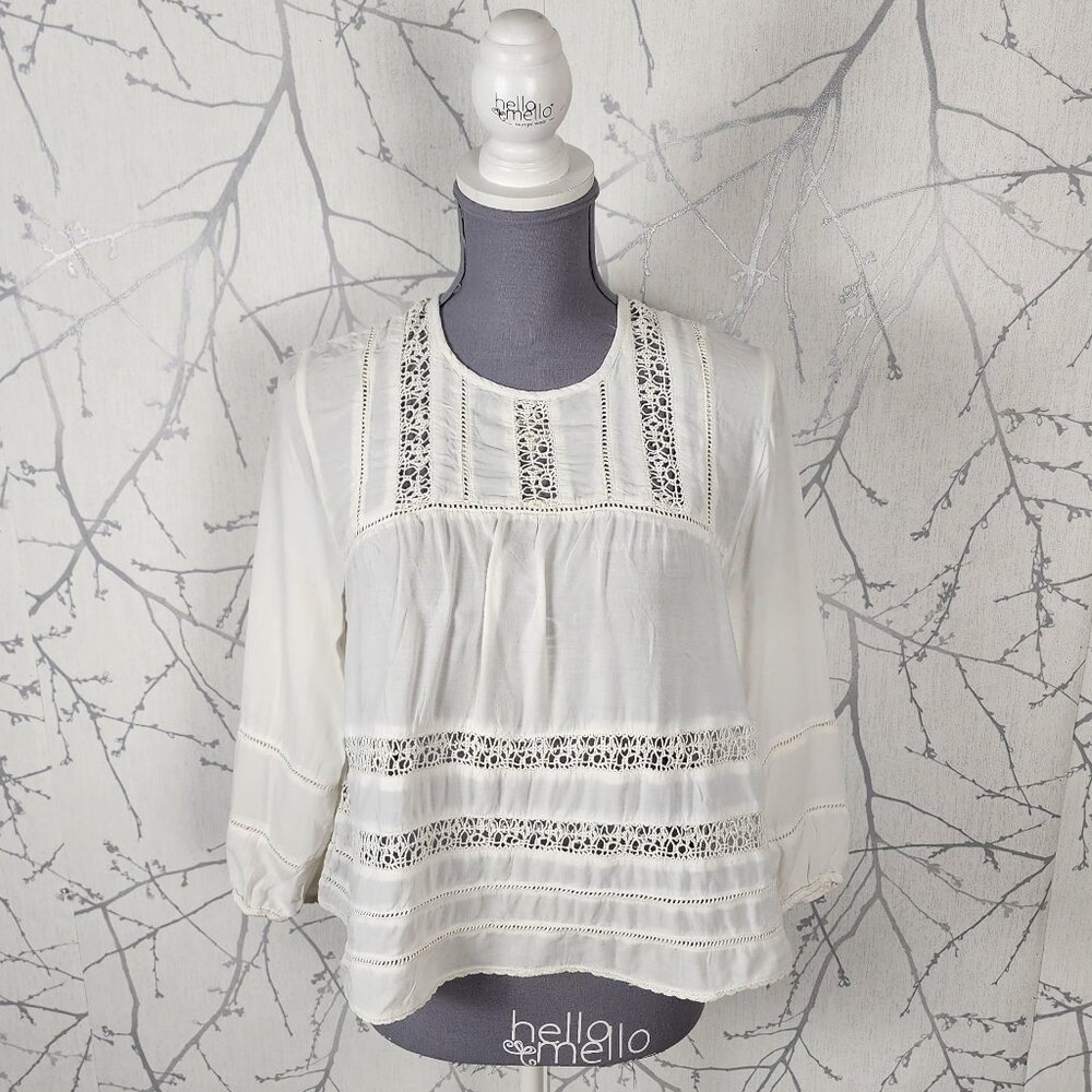 Wilfred White Lace Trim Armenia Blouse
